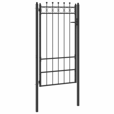 vidaXL Πύλη Φράχτη HORST 100 x 175 cm Μέταλλο Μαύρο Κλειδώσιμο