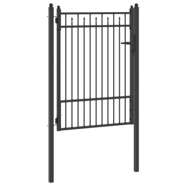 vidaXL Πύλη Φράχτη BAARLO 100 x 125 cm Μέταλλο Μαύρο Κλειδώσιμο