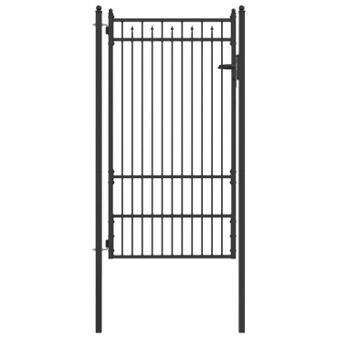 vidaXL Πύλη Φράχτη BAARLO 100 x 175 cm Μέταλλο Μαύρο Κλειδώσιμο