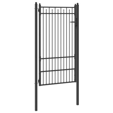 vidaXL Πύλη Φράχτη BAARLO 100 x 175 cm Μέταλλο Μαύρο Κλειδώσιμο