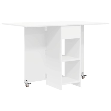 vidaXL Τραπέζι φαγητού 115x70x75cm Επεξεργασμένο Ξύλο Λευκό 1 τεμ.