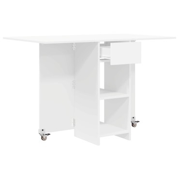 vidaXL Τραπέζι φαγητού 115x70x75cm Επεξεργασμένο Ξύλο Λευκό 1 τεμ.