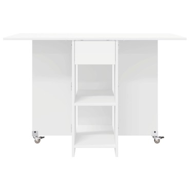 vidaXL Τραπέζι φαγητού 115x70x75cm Επεξεργασμένο Ξύλο Λευκό 1 τεμ.