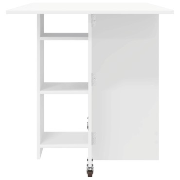 vidaXL Τραπέζι φαγητού 115x70x75cm Επεξεργασμένο Ξύλο Λευκό 1 τεμ.