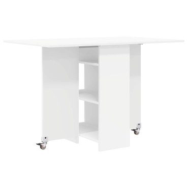 vidaXL Τραπέζι φαγητού 115x70x75cm Επεξεργασμένο Ξύλο Λευκό 1 τεμ.