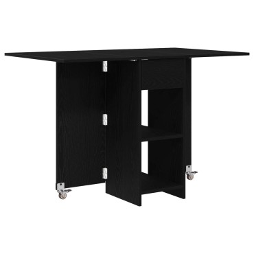vidaXL Τραπέζι φαγητού 115x70x75cm Επεξεργασμένο Ξύλο Μαύρη Δρυς 1 τεμ.