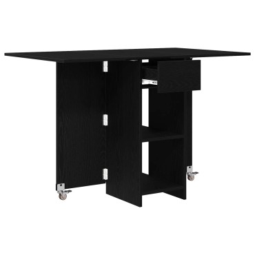 vidaXL Τραπέζι φαγητού 115x70x75cm Επεξεργασμένο Ξύλο Μαύρη Δρυς 1 τεμ.