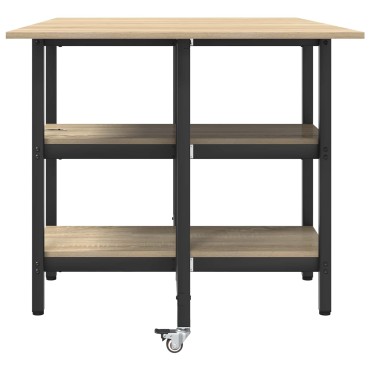 vidaXL Τραπέζι φαγητού 122x80x76,5cm Επεξεργασμένο Ξύλο 1 τεμ.