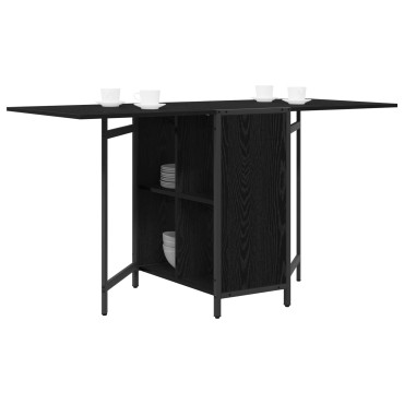 vidaXL Τραπέζι φαγητού 144x60x75cm Επεξεργασμένο Ξύλο Μαύρη Δρυς 1 τεμ.