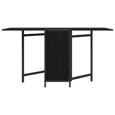 vidaXL Τραπέζι φαγητού 144x60x75cm Επεξεργασμένο Ξύλο Μαύρη Δρυς 1 τεμ.