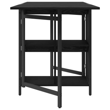 vidaXL Τραπέζι φαγητού 144x60x75cm Επεξεργασμένο Ξύλο Μαύρη Δρυς 1 τεμ.