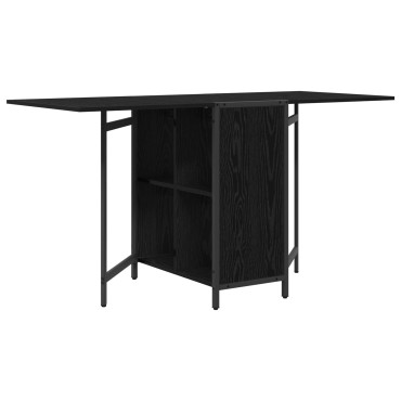 vidaXL Τραπέζι φαγητού 144x60x75cm Επεξεργασμένο Ξύλο Μαύρη Δρυς 1 τεμ.