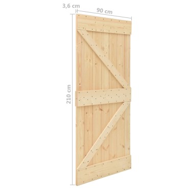 vidaXL Συρόμενη Πόρτα 2 τμχ. 90 x 210 cm Μασίφ Ξύλο Πεύκου