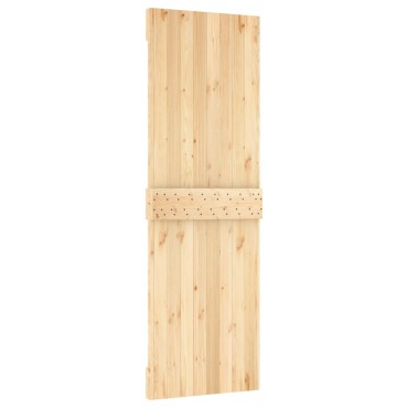 vidaXL Συρόμενη Πόρτα 70 x 210 cm Συμπαγές Ξύλο Πεύκου (Ακατέργαστο)