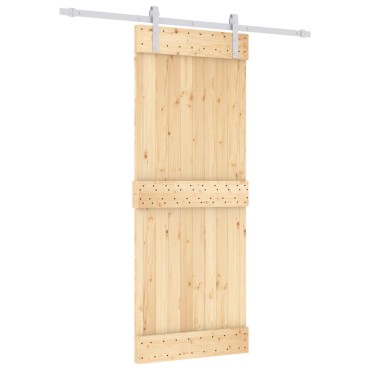 vidaXL Συρόμενη Πόρτα Φυσικό και Λευκό 80 x 210 cm