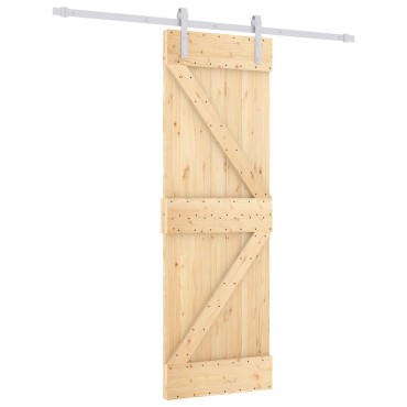 vidaXL Συρόμενη Πόρτα Φυσικό και Λευκό 70 x 210 cm