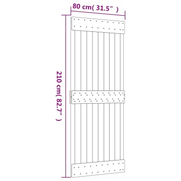 vidaXL Συρόμενη Πόρτα Φυσικό και Λευκό 80 x 210 cm