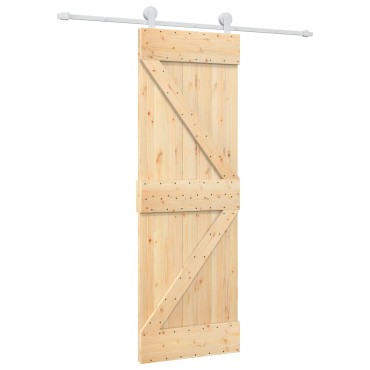 vidaXL Συρόμενη Πόρτα Φυσικό και Λευκό 70 x 210 cm