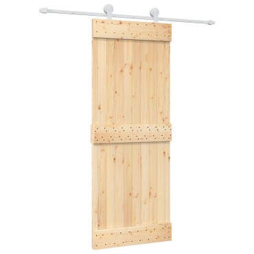 vidaXL Συρόμενη Πόρτα Φυσικό και Λευκό 80 x 210 cm