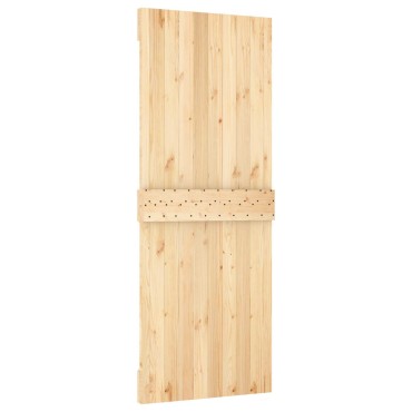 vidaXL Συρόμενη Πόρτα 80 x 210 cm Συμπαγές Ξύλο Πεύκου (Ακατέργαστο)