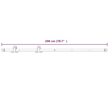 vidaXL Συρόμενη Πόρτα Φυσικό και Λευκό 70 x 210 cm