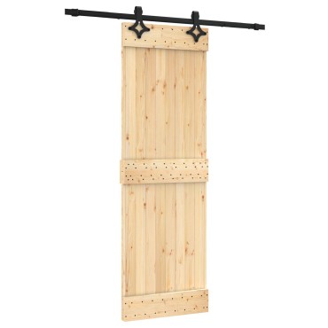 vidaXL Συρόμενη Πόρτα Φυσικό και Μαύρο 70 x 210 cm