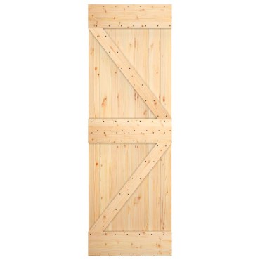 vidaXL Συρόμενη Πόρτα Φυσικό και Λευκό 70 x 210 cm