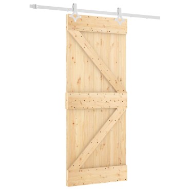 vidaXL Συρόμενη Πόρτα Φυσικό και Λευκό 85 x 210 cm