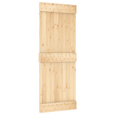 vidaXL Συρόμενη Πόρτα Φυσικό και Λευκό 80 x 210 cm