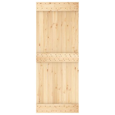 vidaXL Συρόμενη Πόρτα Φυσικό και Λευκό 80 x 210 cm