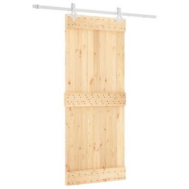 vidaXL Συρόμενη Πόρτα Φυσικό και Λευκό 85 x 210 cm