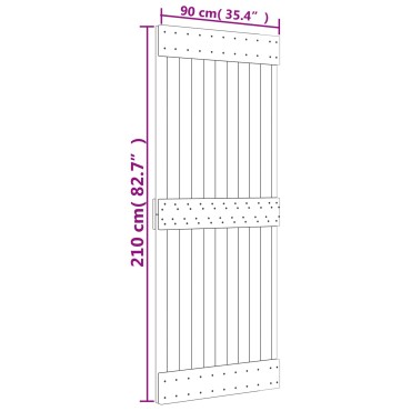 vidaXL Συρόμενη Πόρτα Φυσικό και Λευκό 90 x 210 cm