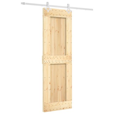 vidaXL Συρόμενη Πόρτα Φυσικό και Λευκό 70 x 210 cm
