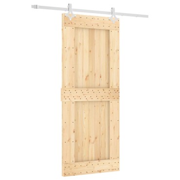 vidaXL Συρόμενη Πόρτα Φυσικό και Λευκό 85 x 210 cm