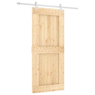 vidaXL Συρόμενη Πόρτα Φυσικό και Λευκό 90 x 210 cm