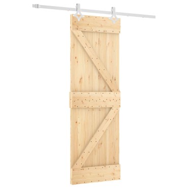 vidaXL Συρόμενη Πόρτα Φυσικό και Λευκό 70 x 210 cm