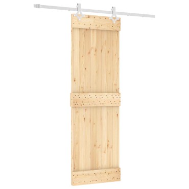 vidaXL Συρόμενη Πόρτα Φυσικό και Λευκό 70 x 210 cm
