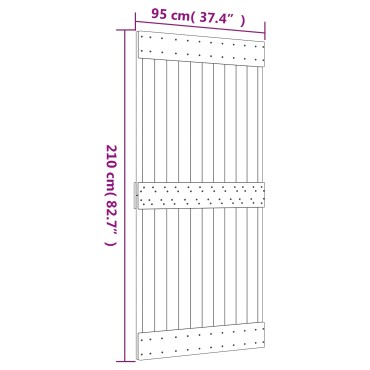 vidaXL Συρόμενη Πόρτα Φυσικό και Λευκό 95 x 210 cm
