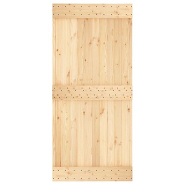 vidaXL Συρόμενη Πόρτα Φυσικό και Λευκό 95 x 210 cm