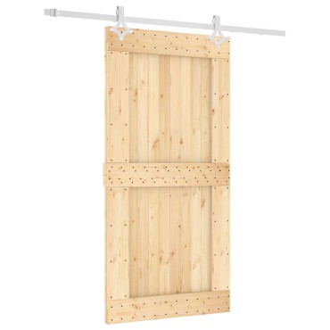 vidaXL Συρόμενη Πόρτα Φυσικό και Λευκό 100 x 210 cm