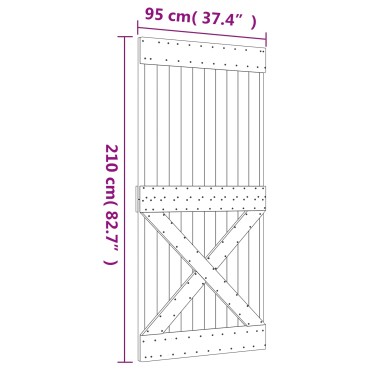 vidaXL Συρόμενη Πόρτα Φυσικό και Λευκό 95 x 210 cm