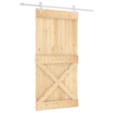 vidaXL Συρόμενη Πόρτα Φυσικό και Λευκό 100 x 210 cm