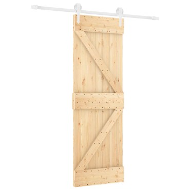 vidaXL Συρόμενη Πόρτα Φυσικό και Λευκό 70 x 210 cm