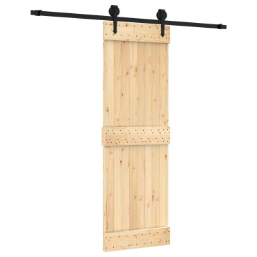 vidaXL Συρόμενη Πόρτα Φυσικό και Μαύρο 70 x 210 cm