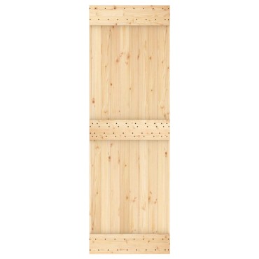 vidaXL Συρόμενη Πόρτα Φυσικό και Μαύρο 70 x 210 cm