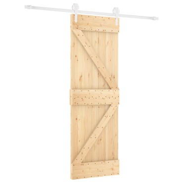 vidaXL Συρόμενη Πόρτα Φυσικό και Λευκό 70 x 210 cm
