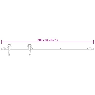 vidaXL Συρόμενη Πόρτα 85 x 210 cm Συμπαγές Ξύλο Πεύκου (Ακατέργαστο)