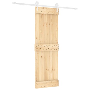 vidaXL Συρόμενη Πόρτα Φυσικό και Λευκό 70 x 210 cm