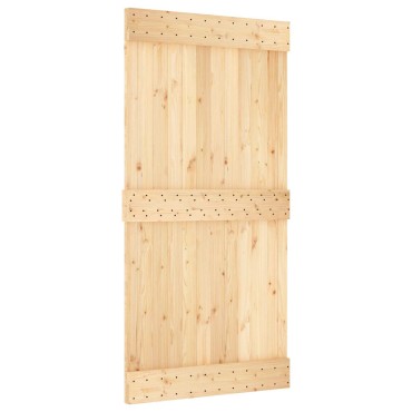 vidaXL Συρόμενη Πόρτα Φυσικό και Λευκό 100 x 210 cm