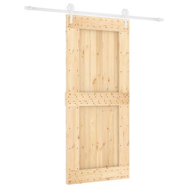 vidaXL Συρόμενη Πόρτα Φυσικό και Λευκό 90 x 210 cm